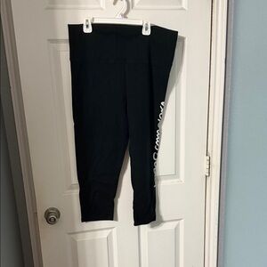 Victoria's Secret Black Leggings with White Side Script